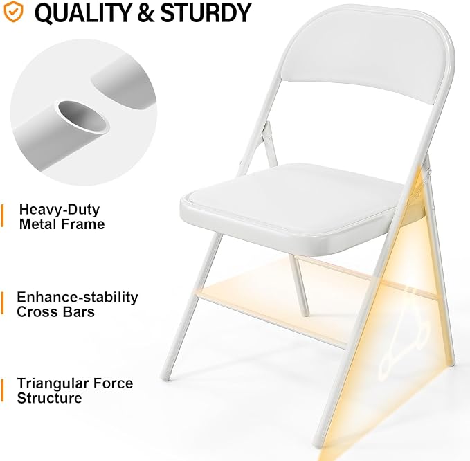 VINGLI 6 Pack Folding Chairs - Image 4