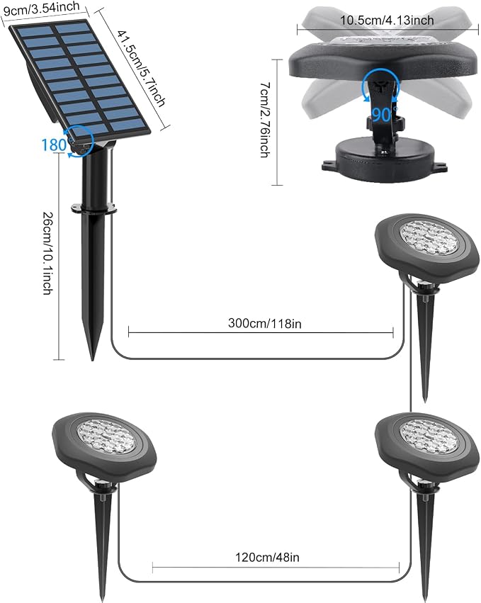 CORESLUX Solar Spot Lights Outdoor Waterproof IP68, 3-in-1 LED Cool Light Solar - Image 7