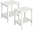 GarveeLife Outdoor Side Table 2-Tier, 18 in HDPE All Weather Resistant Patio by GarveeLife
