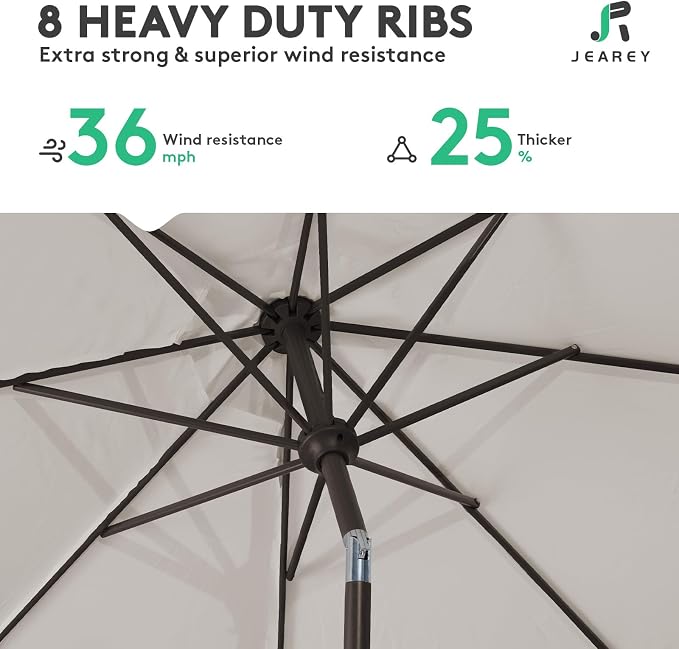 JEAREY 9FT Outdoor Patio Umbrella Outdoor Table Umbrella - Image 5