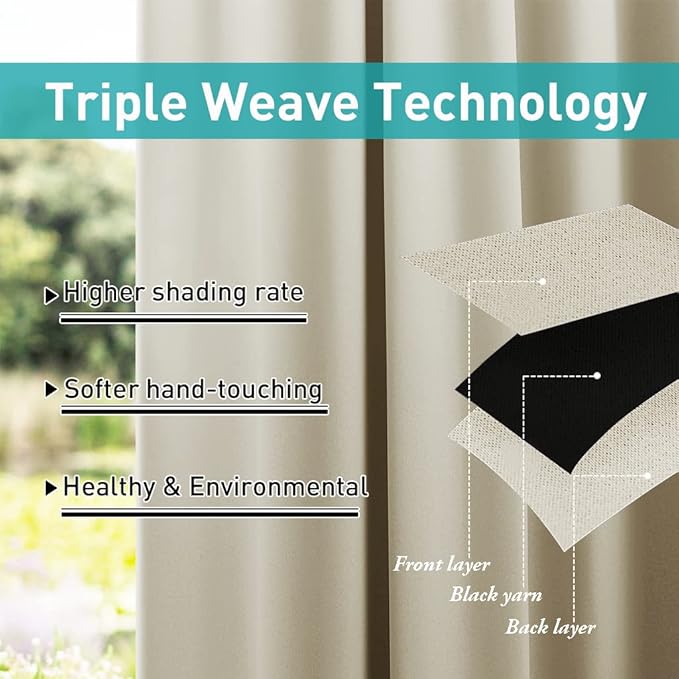 NICETOWN Detachable Sticky Tab Top Outdoor Curtain - Image 6