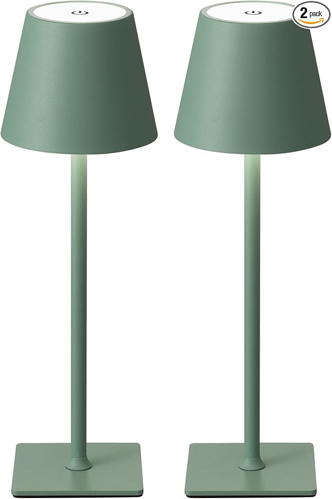 KDG 2 Pack Cordless Table Lamp, Portable LED Desk Lamp, 4000mAh Battery Operated by KDG