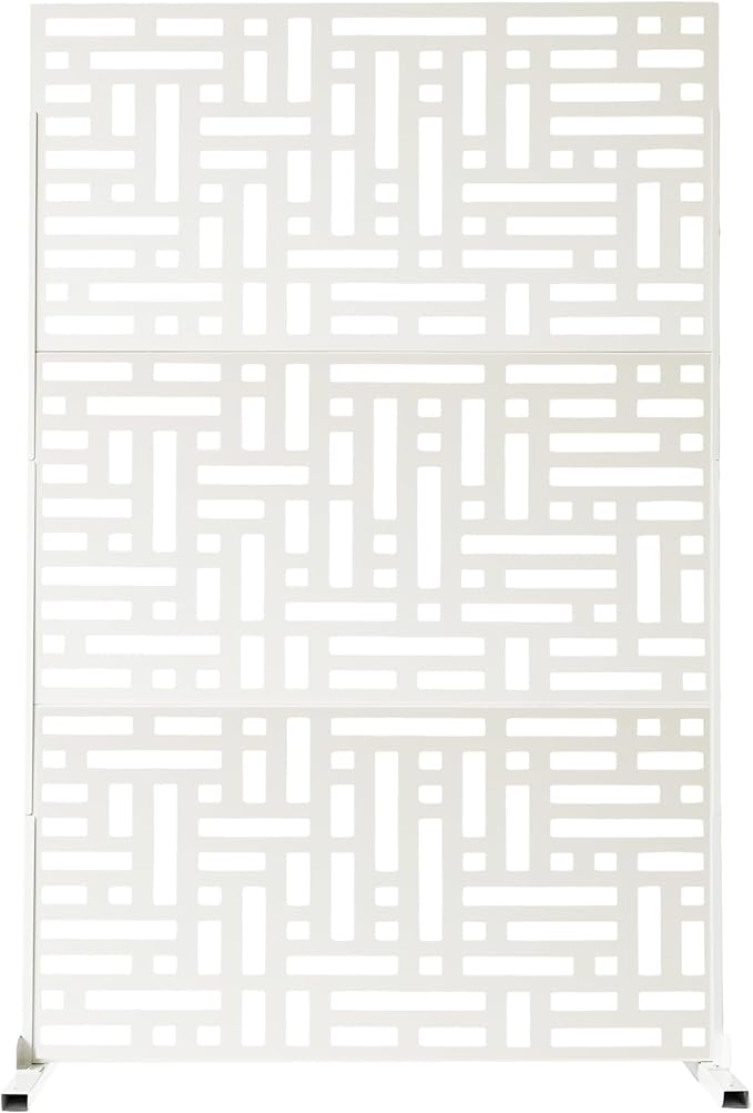Oakland Living 6 ft. X 4 ft. White Freestanding Metal Privacy Screen Room - Image 3