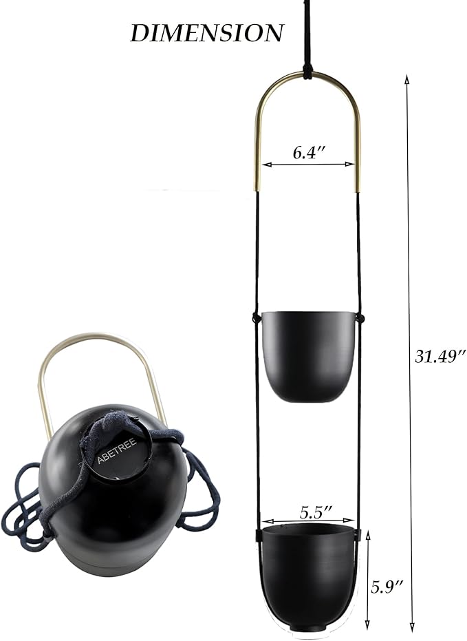 Modern Metal Hanging Planter for Indoor Outdoor Plants - Image 4