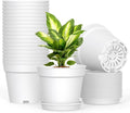 20 Pack 6 Inch Plant Pots with Drainage and Saucers, Stackable Nursery Planters by SwinDuck