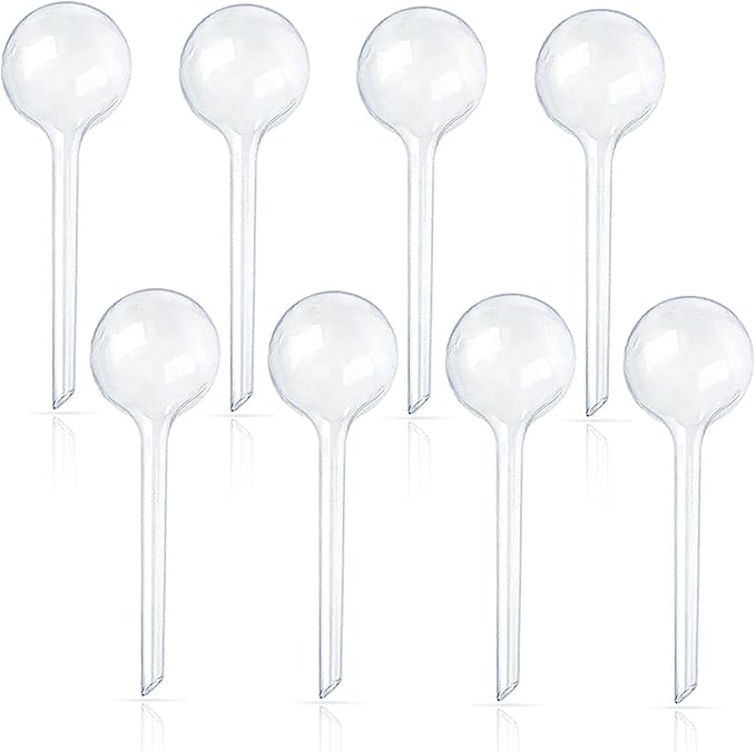 8 Pcs Clear Plant Watering Globes, Plastic Self Watering Bulbs Ball, Garden by -PlantWateringGlobes-