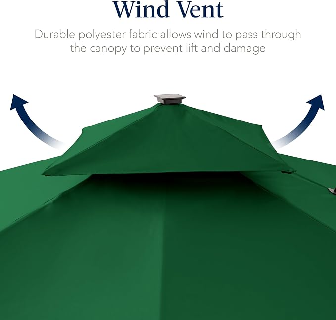 Best Choice Products 12x12ft LED Cantilever Patio Umbrella w/Base Included & - Image 7