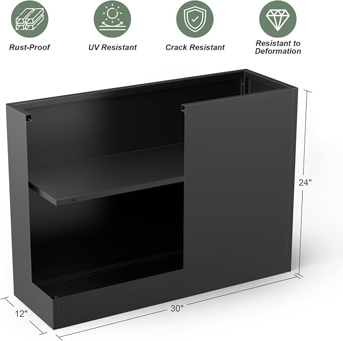Metal Large Planter Box 30" L x 12" W x 24" H, Heavy Duty Tall Rectangle - Image 2