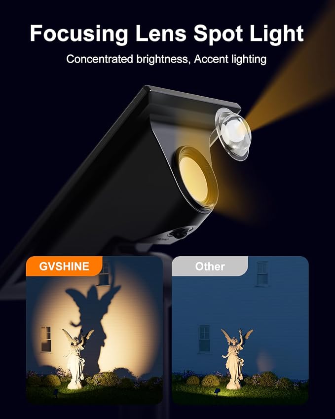 6 Pack Solar Power Spot Lights Outdoor Waterproof LED Dusk to Dawn Landscape - Image 2