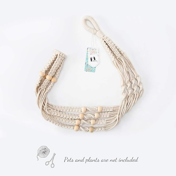 Mkono Macrame Plant Hanger Indoor Hanging Planter Basket - Image 9