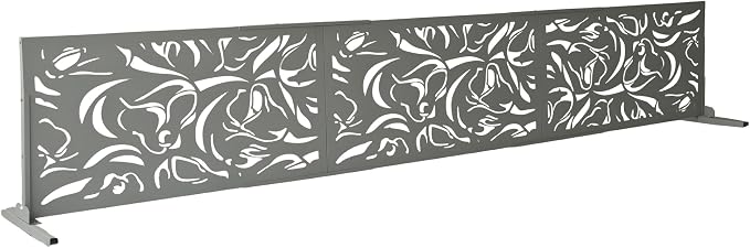 Oakland Living 6 ft. X 4 ft. Grey Freestanding Metal Privacy Screen Room Divider - Image 6