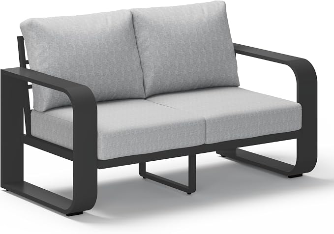 Aluminum Outdoor Patio Couch Loveseat, Oversized Patio Sofa by Oasbira