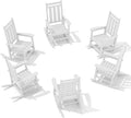 KINGYES Oversized Outdoor Rocking Chair Set of 6, All-Weather Patio Rocking by KINGYES