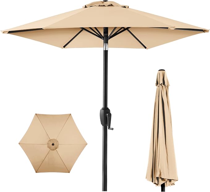 Best Choice Products 7.5ft Heavy-Duty Round Outdoor Market Table Patio Umbrella by BestChoiceProducts