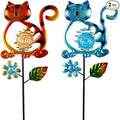 Solar Garden Lights Outdoor Decor, 26.4''H Cat Figurine Lights, Waterproof by SATHGA