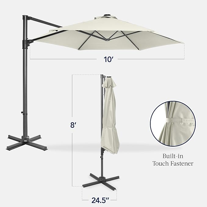 Best Choice Products 10ft Offset Cantilever Hanging Market Patio Umbrella - Image 2