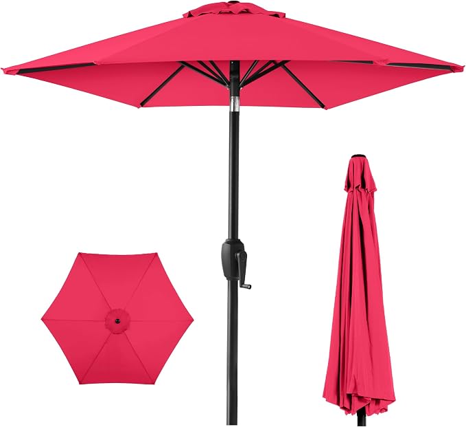 Best Choice Products 7.5ft Heavy-Duty Round Outdoor Market Table Patio Umbrella by BestChoiceProducts