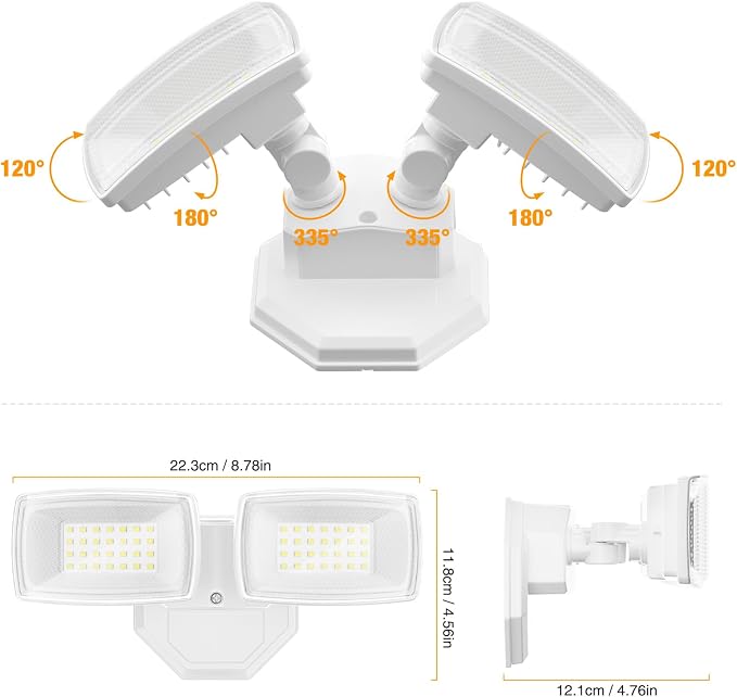 Onforu 3200LM Flood Lights Outdoor, 32W 6500K LED Security Light Manual Switch - Image 8
