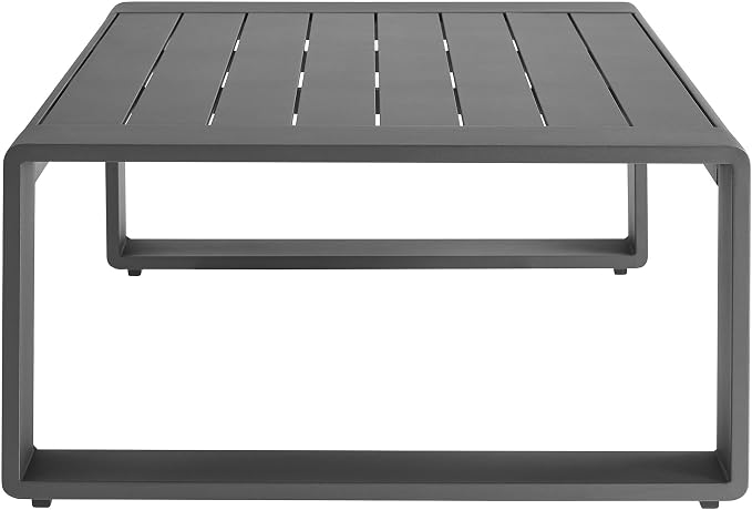 Modway Lirienne Aluminum Outdoor Coffee Table in Gray - Image 6