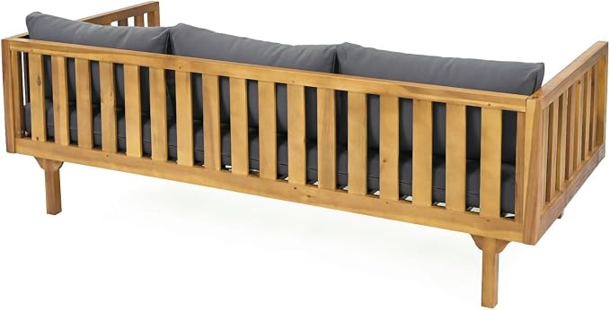 Merax Outdoor Acacia Wood Daybed, 3 Seater Day Bed Couch Sofa - Image 6