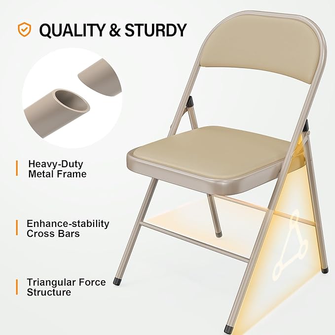 VINGLI 4 Pack Folding Chairs - Image 4