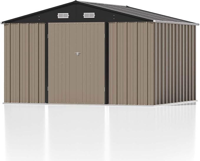 Patiowell 10 x 8 FT Outdoor Storage Shed, Large Garden Tool Metal Shed - Image 7