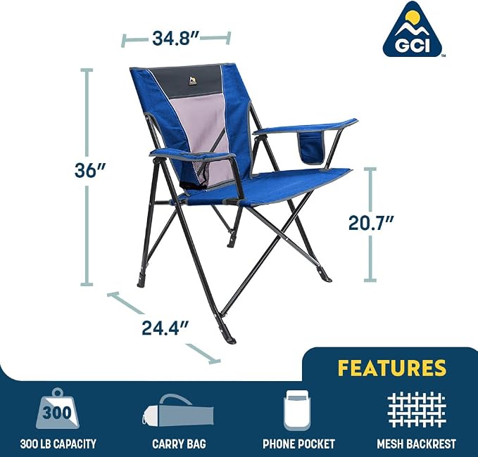 GCI Outdoor Comfort Pro Chair, Heathered Pewter Gray - Image 3