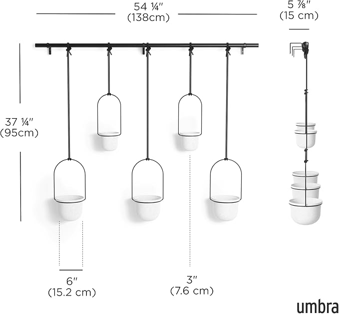 Umbra Triflora Hanging Planter for Window, Indoor Herb Garden - Image 3