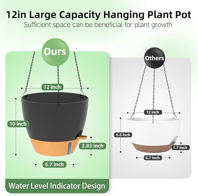 ZMTECH 12 Inch Hanging Planters - Image 3