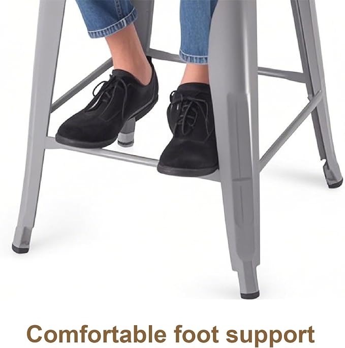 Stackable Metal Bar Stool Backless Indoor-Outdoor Counter Stools Fullmetal - Image 7