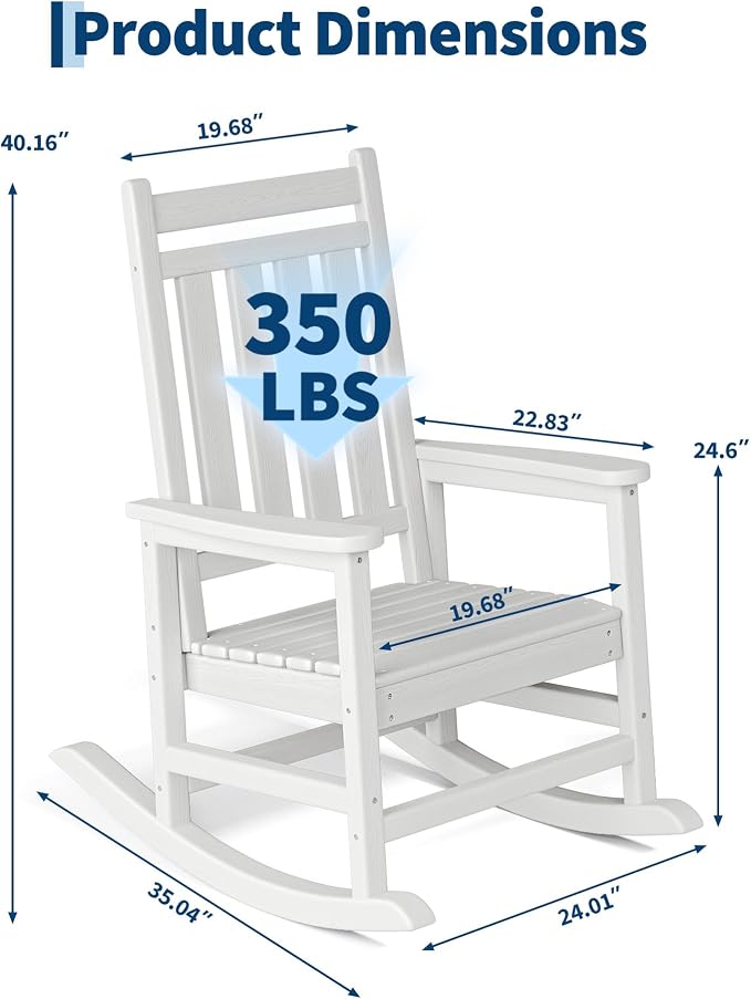 HDPE Rocking Chair Outdoor Set of 6 - Image 2