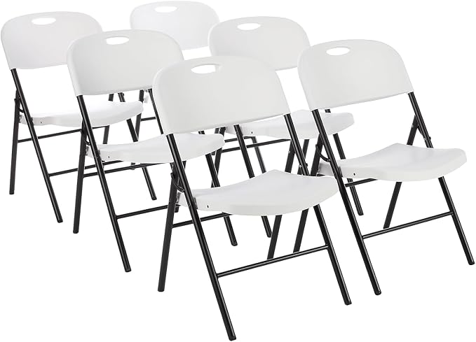 Amazon Basics Sturdy Foldable Plastic Chair, 350-Pound Capacity by AmazonBasics