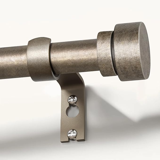 Retro Silver Curtain Rods for Windows 72 to 144 Inches Adjustable Length Heavy by Unknown