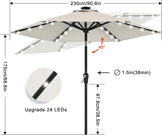 ABCCANOPY Durable Solar Led Patio Umbrellas - Image 3