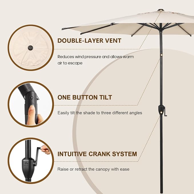 Abba Patio 11FT Lyon Outdoor Patio Umbrella Outdoor Table Umbrella - Image 2