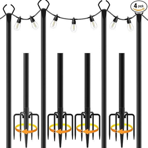 10 Pack String Light Poles, 10 Ft Light Poles by Mutovlin
