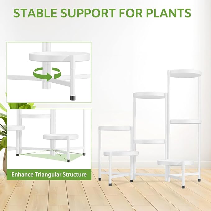 iDavosic.ly 7 Tier Large Plant Stand Indoor, 10 Inch Wide Tall Corner Metal - Image 6