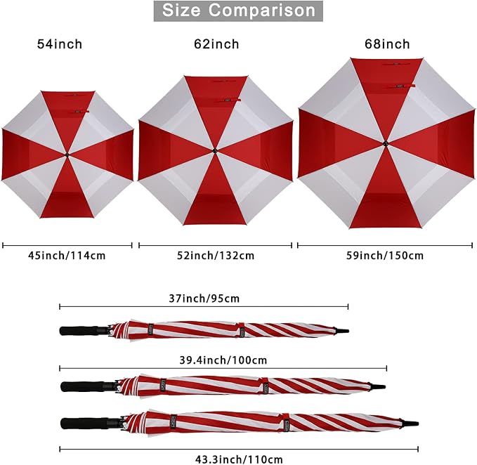 G4Free 47/54/62/68/72 Inch Automatic Open Golf Umbrella Oversize Extra Large - Image 6