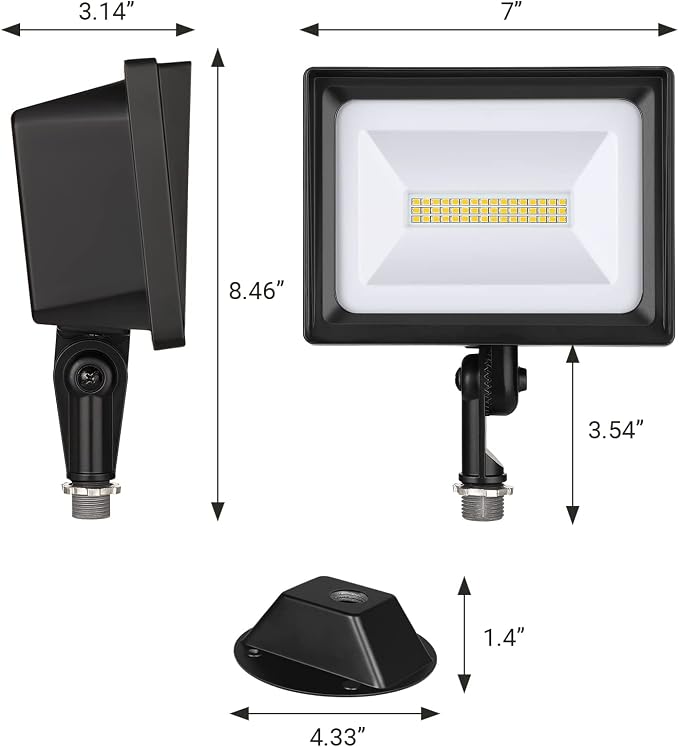 DEWENWILS 2 Pack 34W Flood Lights Outdoor, 3200 LM Super Bright IP65 Waterproof - Image 7