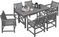 7 Pieces HDPE Outdoor Dining Set, Patio Dining Set by SeeHill