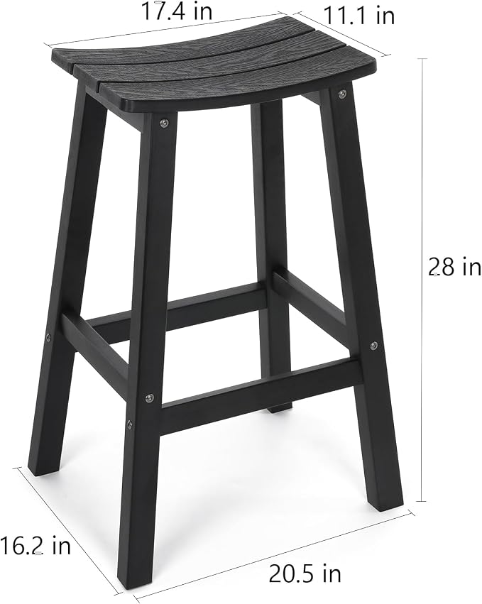 Stoog All-Weather Bar Stools Set of 4, Low Maintenance, - Image 3