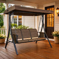 Kozyard Brenda 3-Seat Outdoor Porch Swing Glider, Patio Swing by Kozyard