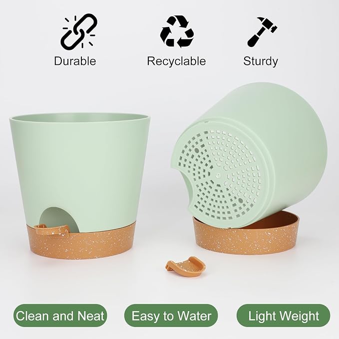8-Inch Plant Pots, Self-Watering Planters - Image 4