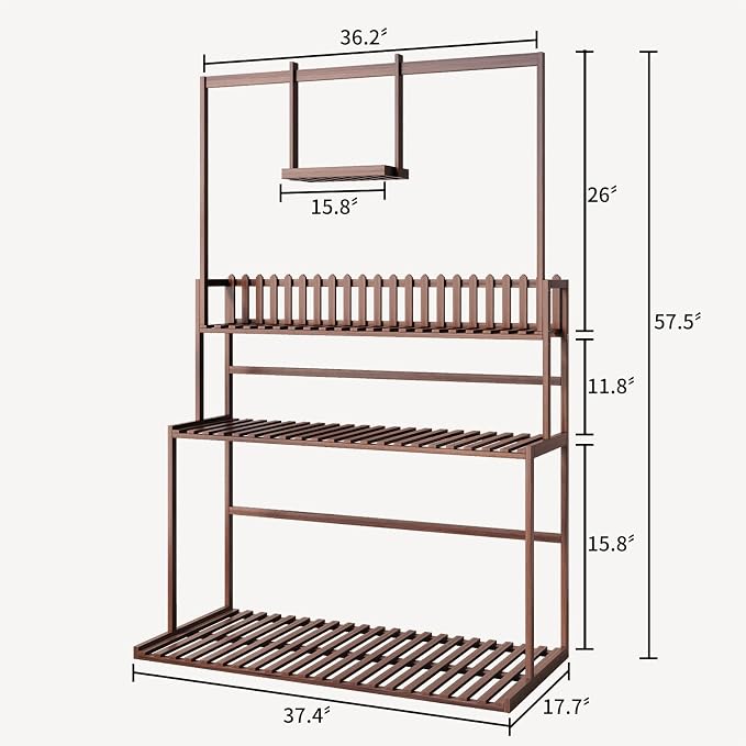 COPREE Bamboo 3-tier Hanging Plant Stand Ladder Planter Shelves Flower Pot - Image 6