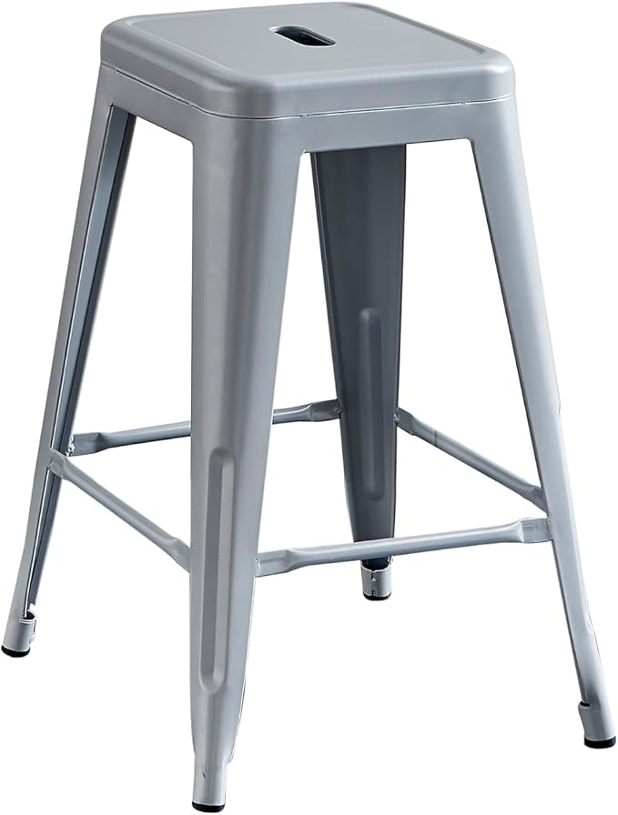 AC Pacific 24” Metal Backless Barstool Set of 2 – Country Rustic Style - Image 4