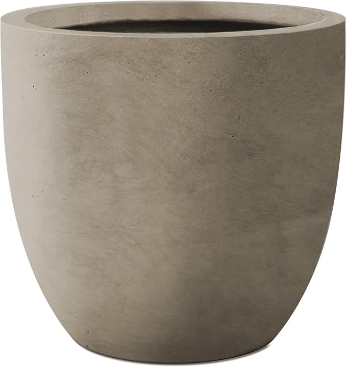 Kante 16.5" Dia Round Concrete Planter, Large Outdoor Modern Indoor Decorative by Kante