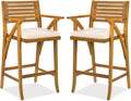 Best Choice Products Set of 2 Outdoor Acacia Wood Bar Stools Bar Chairs by BestChoiceProducts