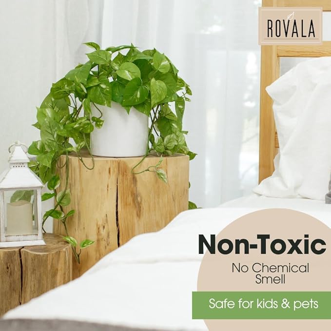 ROVALA Silk Plants for Home Decor Indoor in Pot Realistic Artificial Plants - Image 6