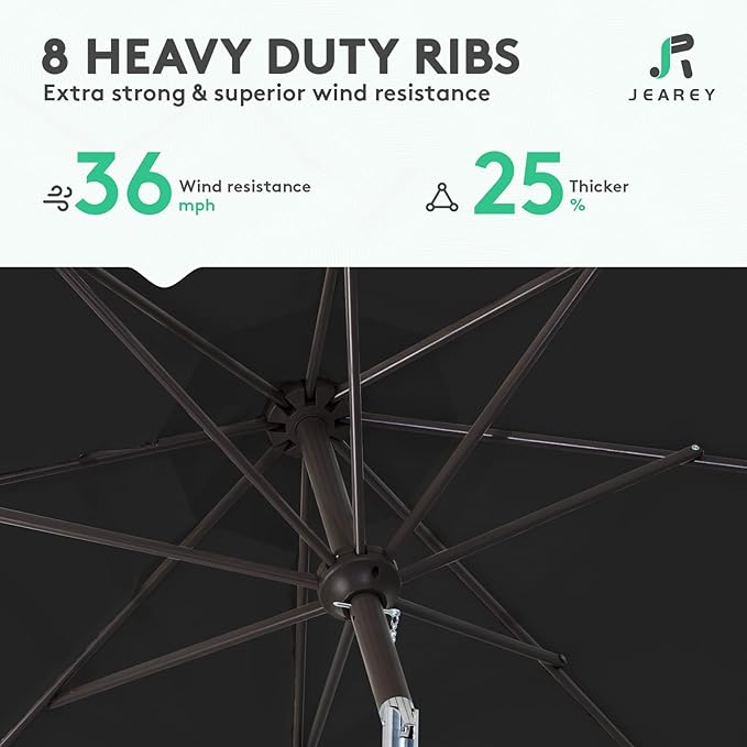JEAREY 9FT Outdoor Patio Umbrella Outdoor Table Umbrella - Image 5