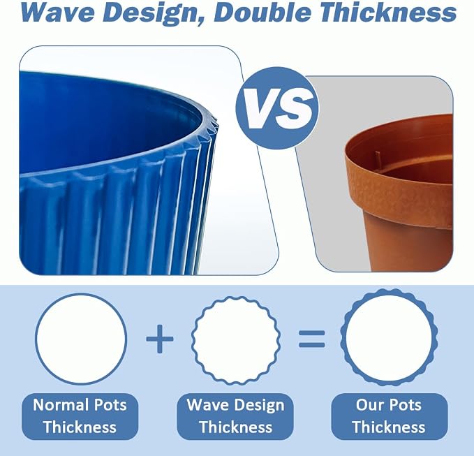 6 Inch Plant Pots, Plastic Flower Pots - Image 3